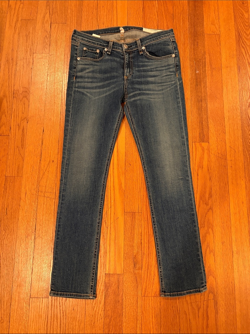 Rag & Bone Capri Slim Straight Blue Jeans